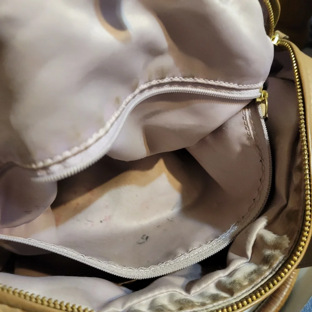 Coach Beige Leather Satchel with Gold Hardware